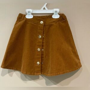 ☃️H&M Girl’s A-Line Velvet Adjustable Waist, Buttoned Front Skirt, 6-7